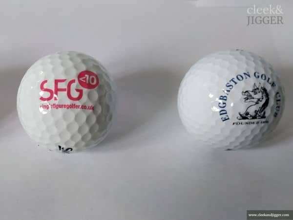 logoed golf balls